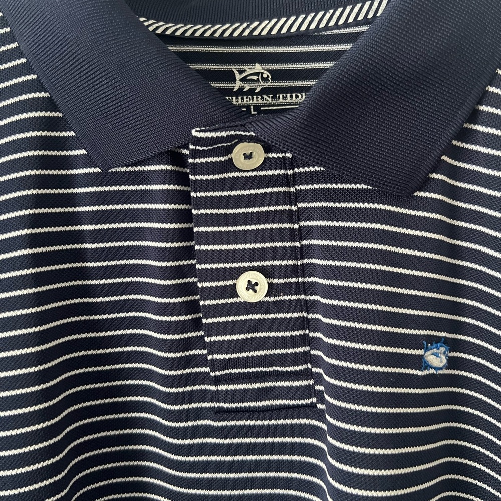 Southern Tide Boys Navy Polo Youth L (12-14) Performance Shirt - Picture 2 of 3
